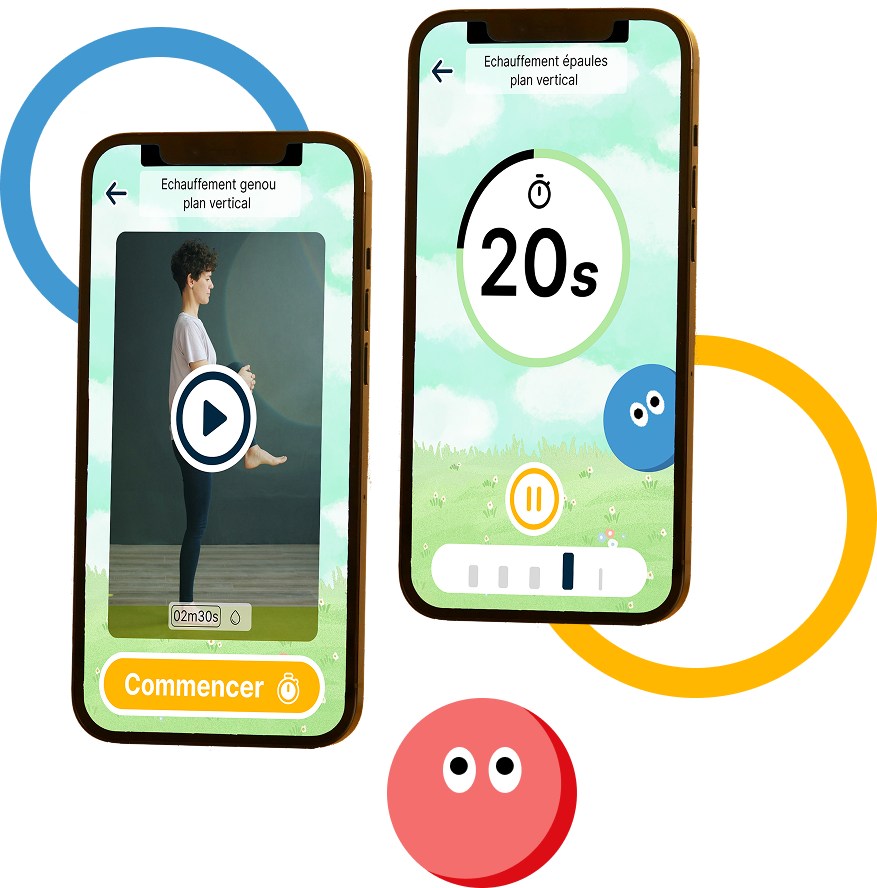 Capture d'écran d'un exercice et sa durée de l'application mobile MATVISIO Omnes.